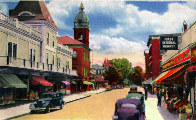 Main Street Warren RI Postcard